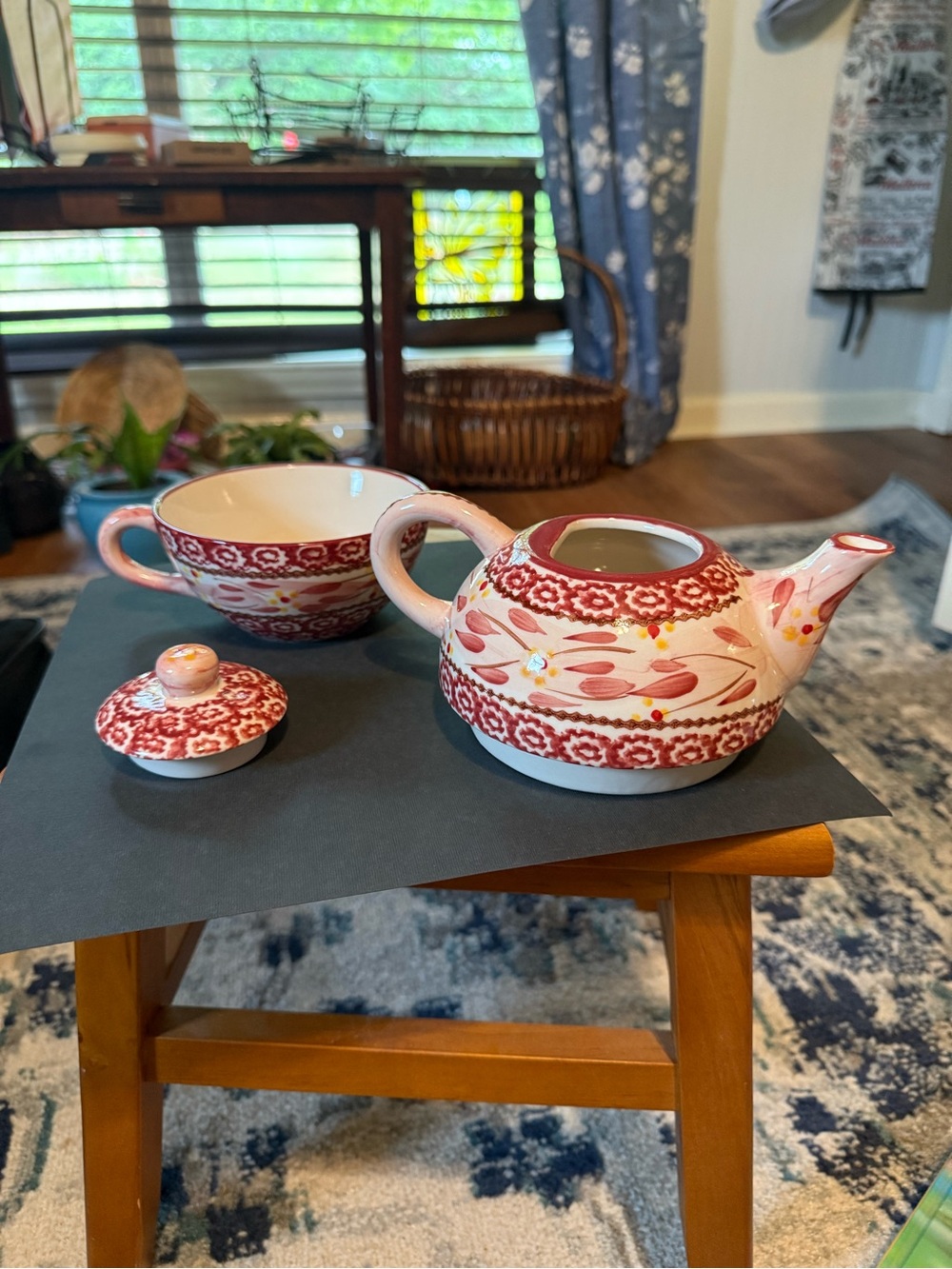 Temp-tations by Tara Pink and Rose Floral Teapot with cup - Picture 8 of 9